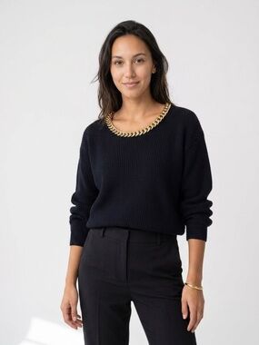 Black and Gold Chain Blythe Sweater Hyacinth House Size M